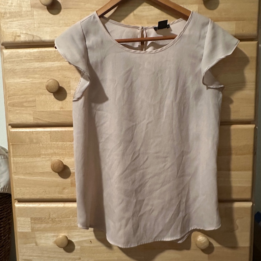 Semi Sheer Ruffle Shoulder Top
